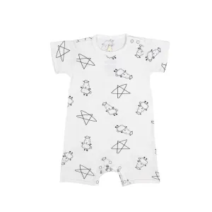 Baa Baa Sheepz Romper Short Sleeve Cute Big Star & Sheepz White