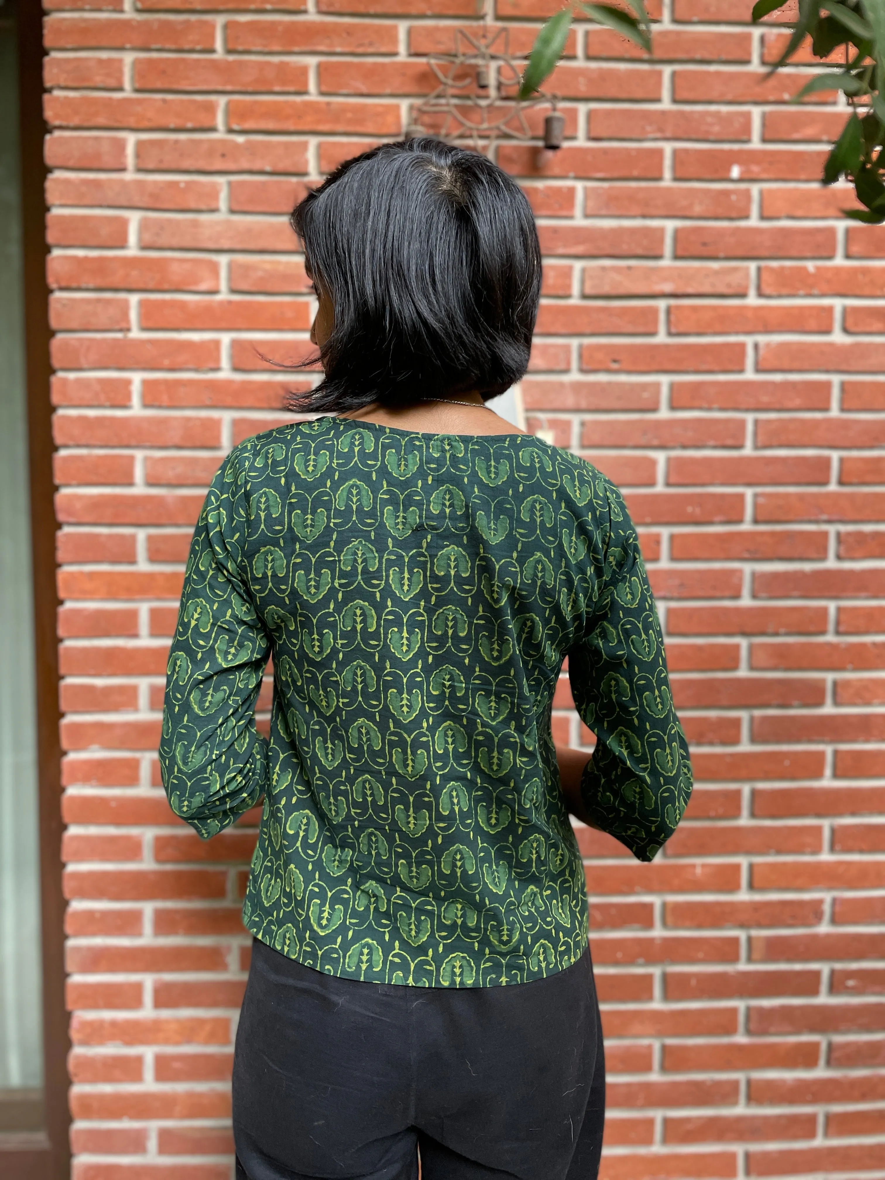 Baaju Printed Top with Sleeves