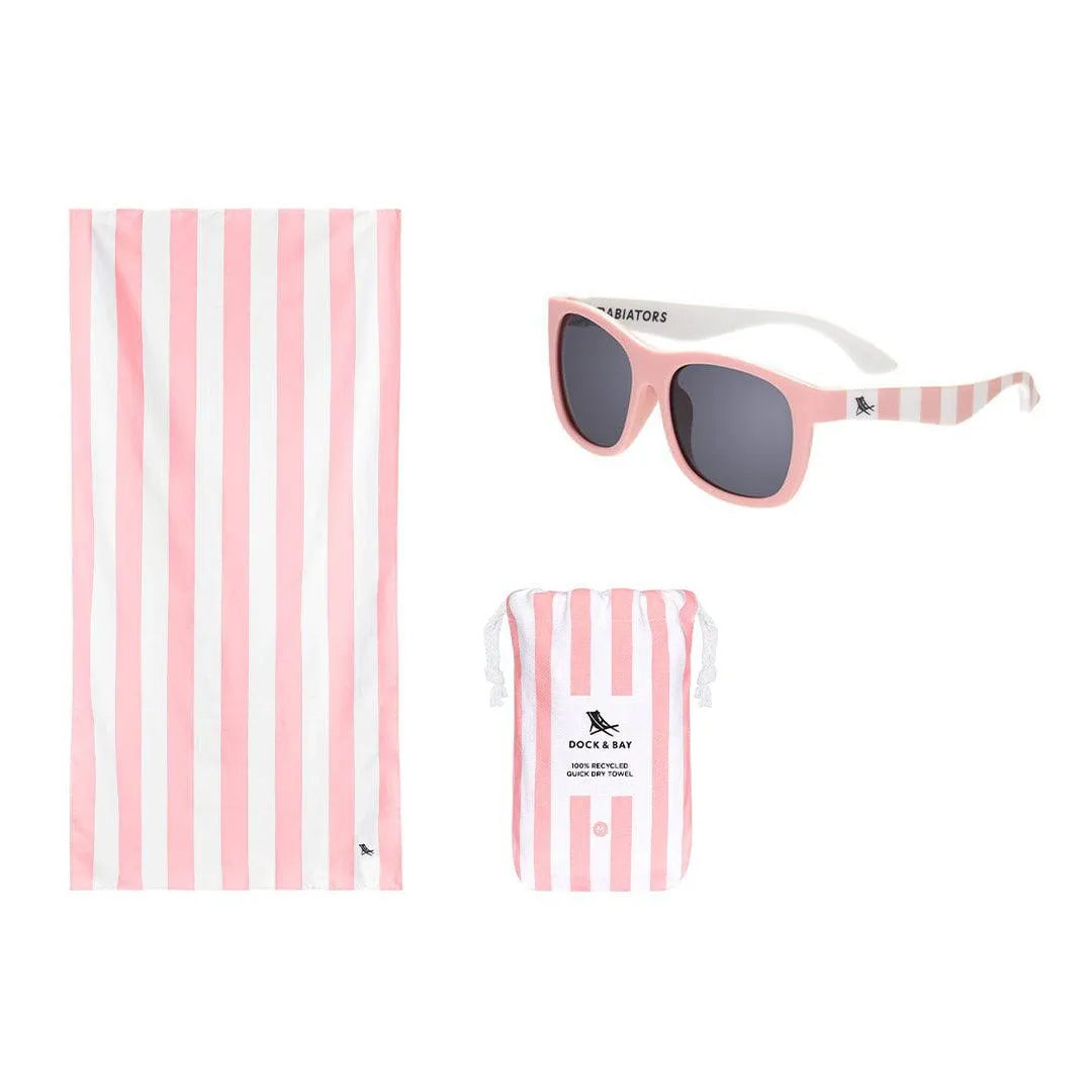 Babiators X Dock & Bay Original Navigator Sunglasses - Malibu Pink Stripe