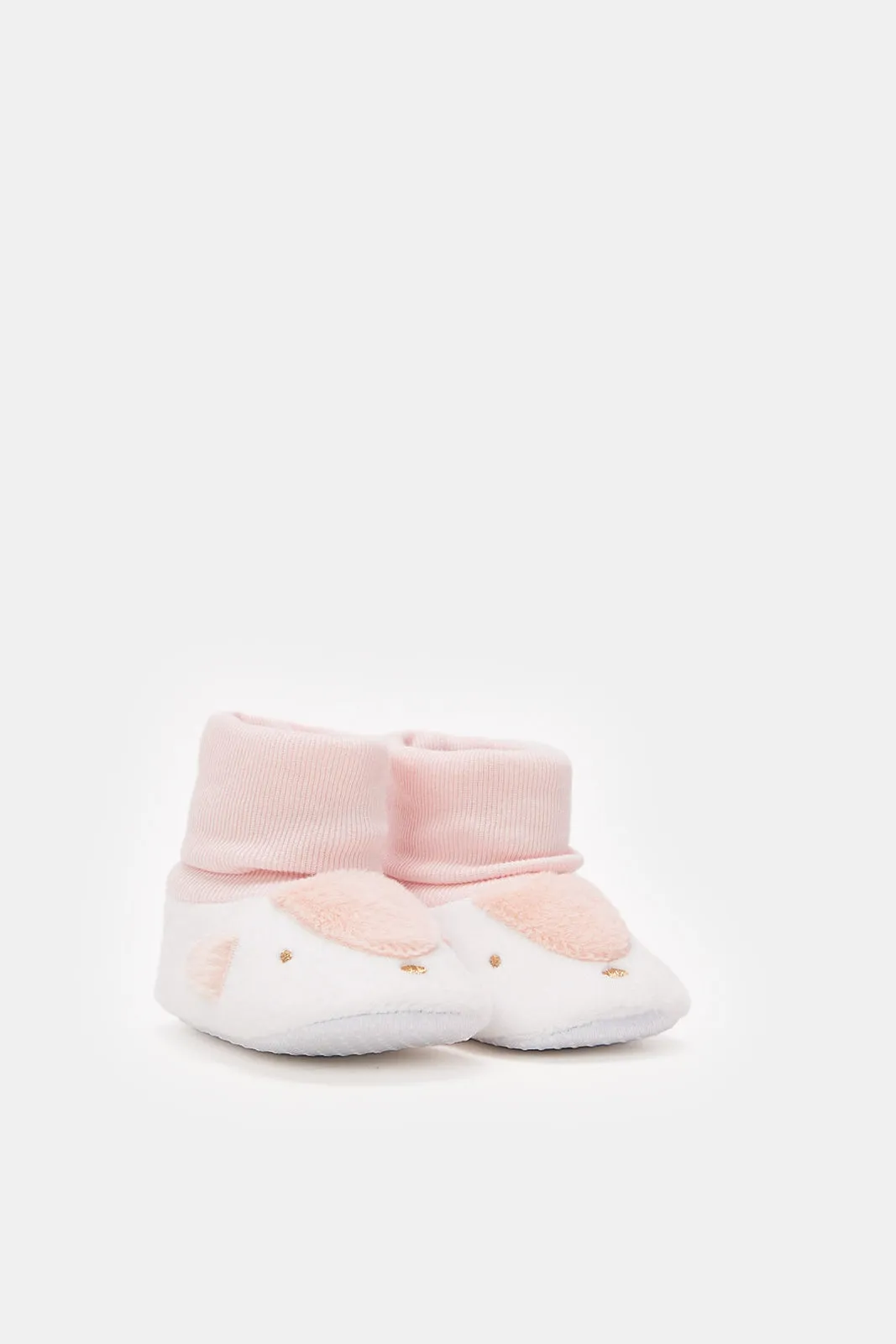 Babies Pink And White Mouse Bootie