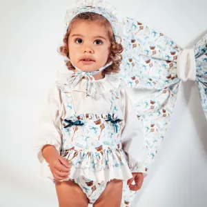 BABINE - Cinderella  Romper & Bonnet Set - Cream