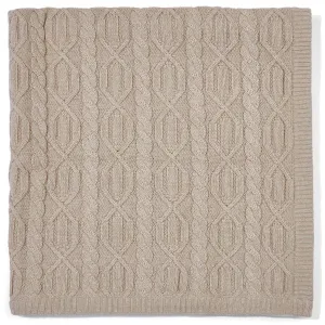 Baby 100% Cotton Chunky Cable Blanket With Ribbed Edge