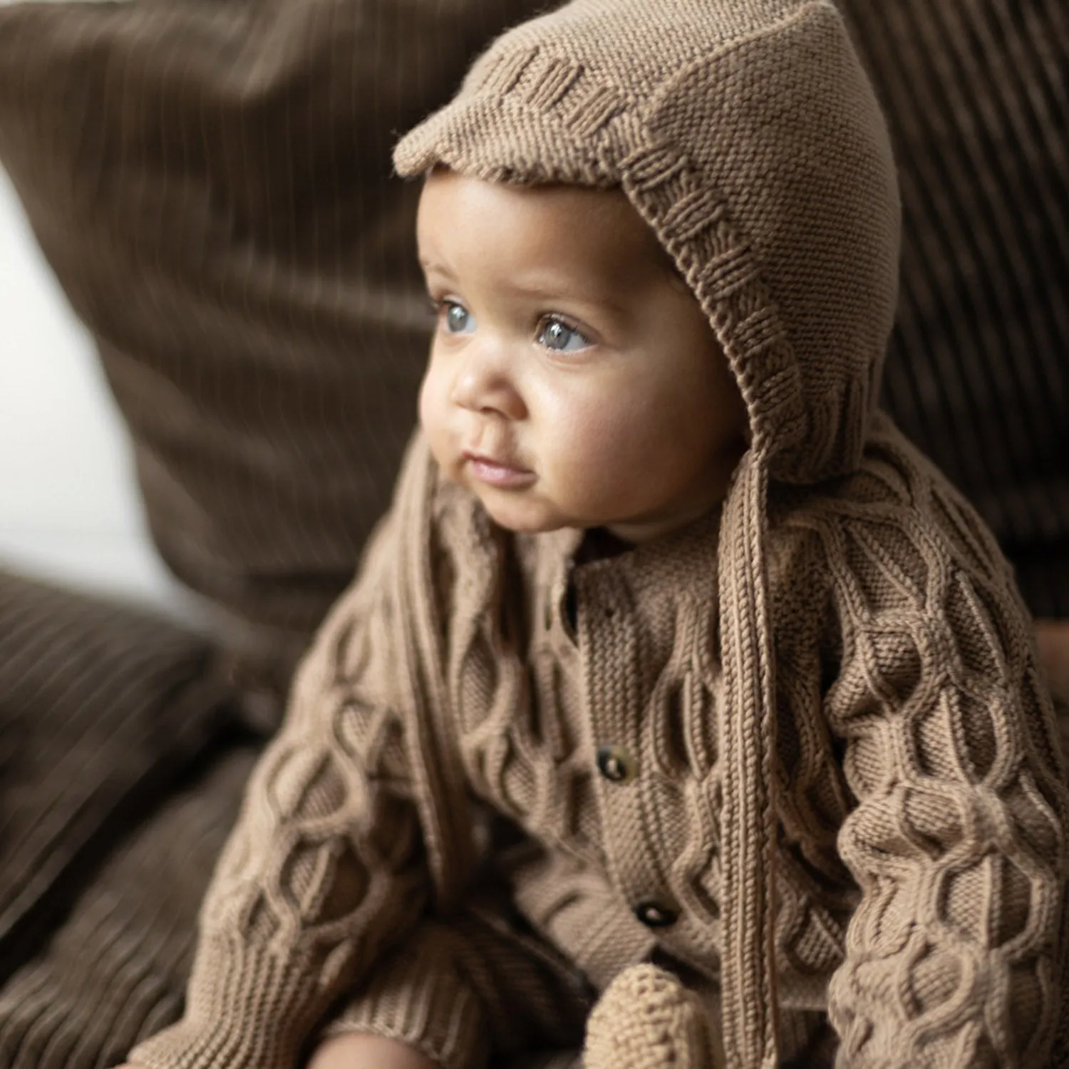 Baby & Kids Merino Wool Flo Cardigan - Camel