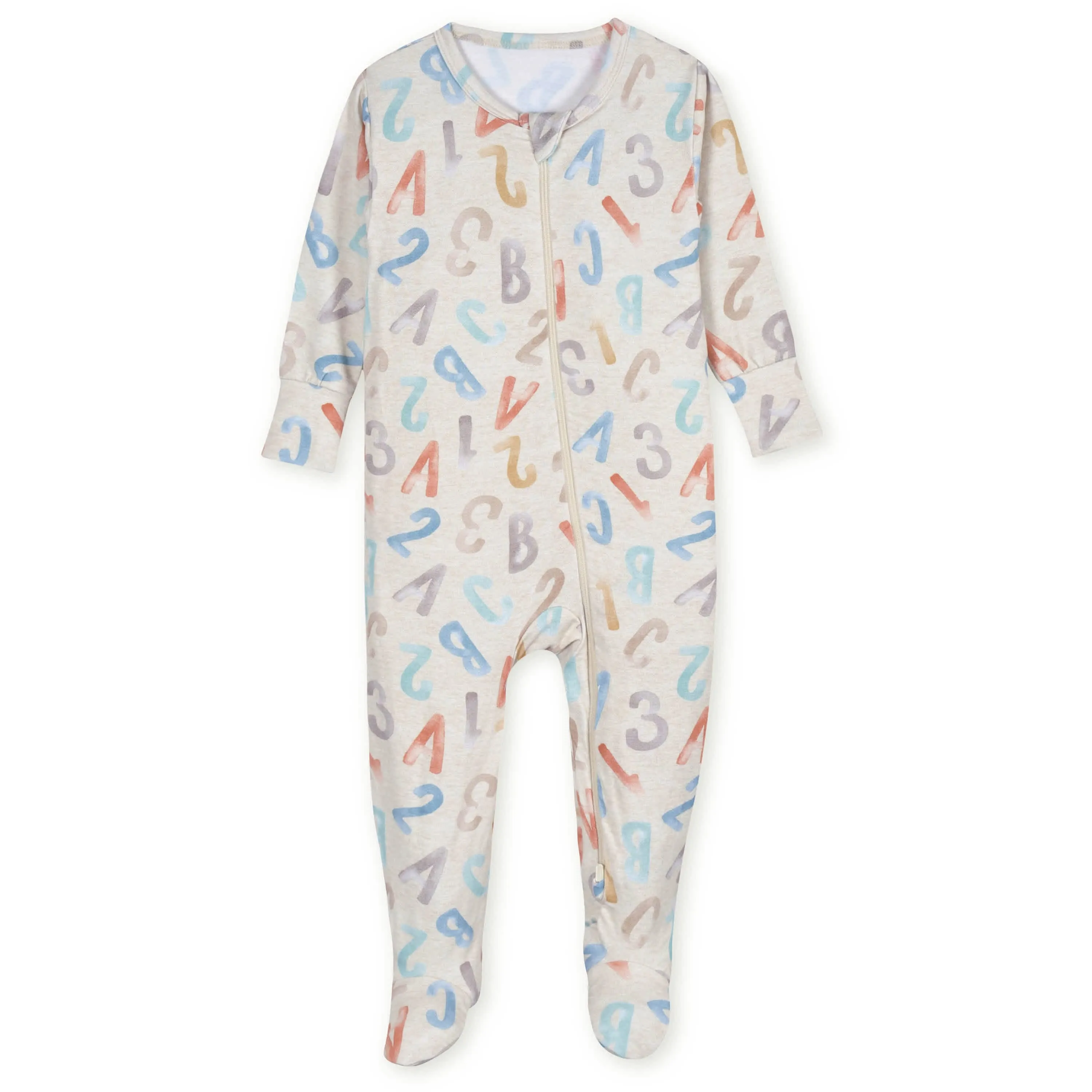 Baby & Toddler Alphabet Soup Buttery Soft Viscose Made from Eucalyptus Snug Fit Footed Pajamas