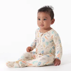 Baby & Toddler Alphabet Soup Buttery Soft Viscose Made from Eucalyptus Snug Fit Footed Pajamas