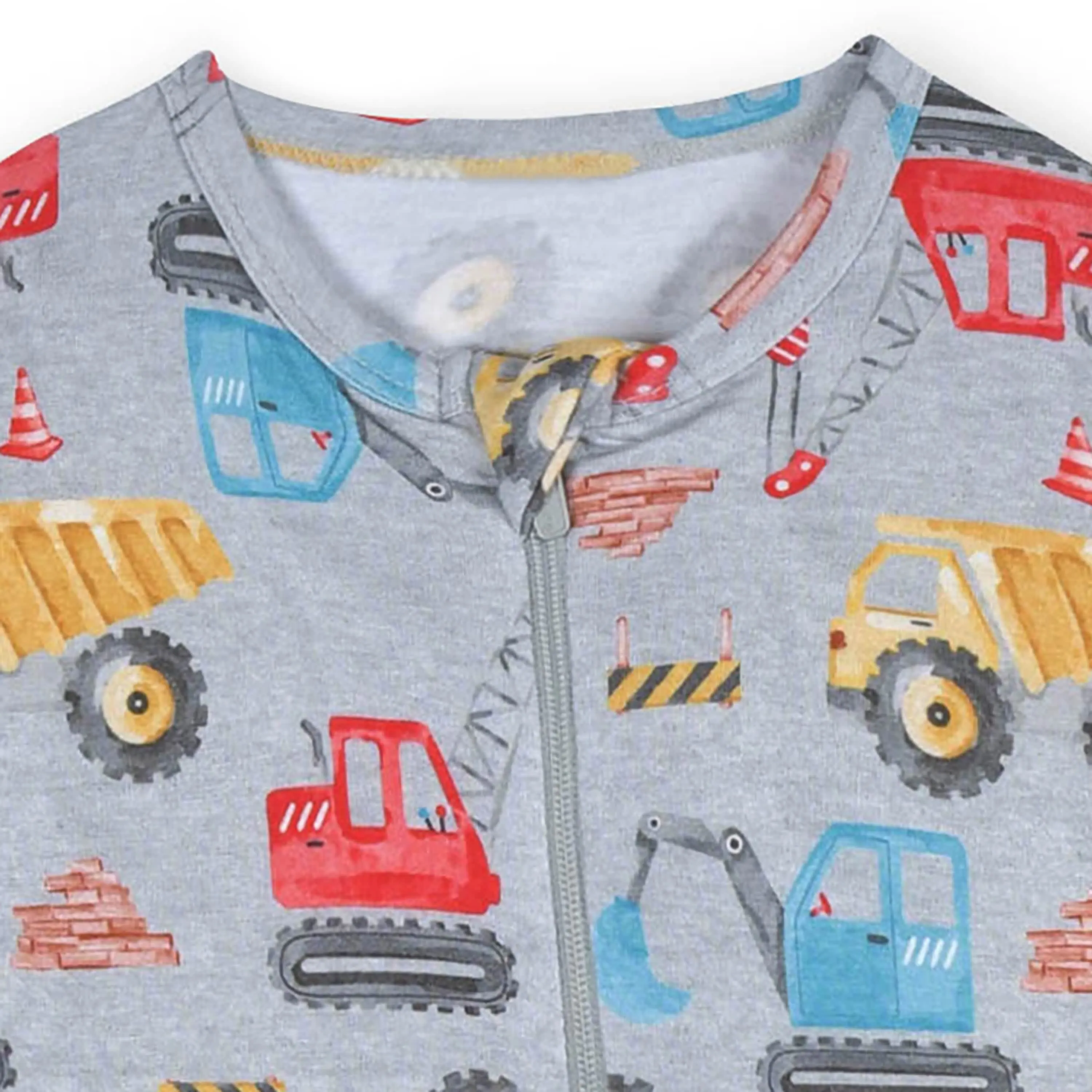 Baby & Toddler Boys Construction Trucks Buttery Soft Viscose Made from Eucalyptus Snug Fit Footed Pajamas