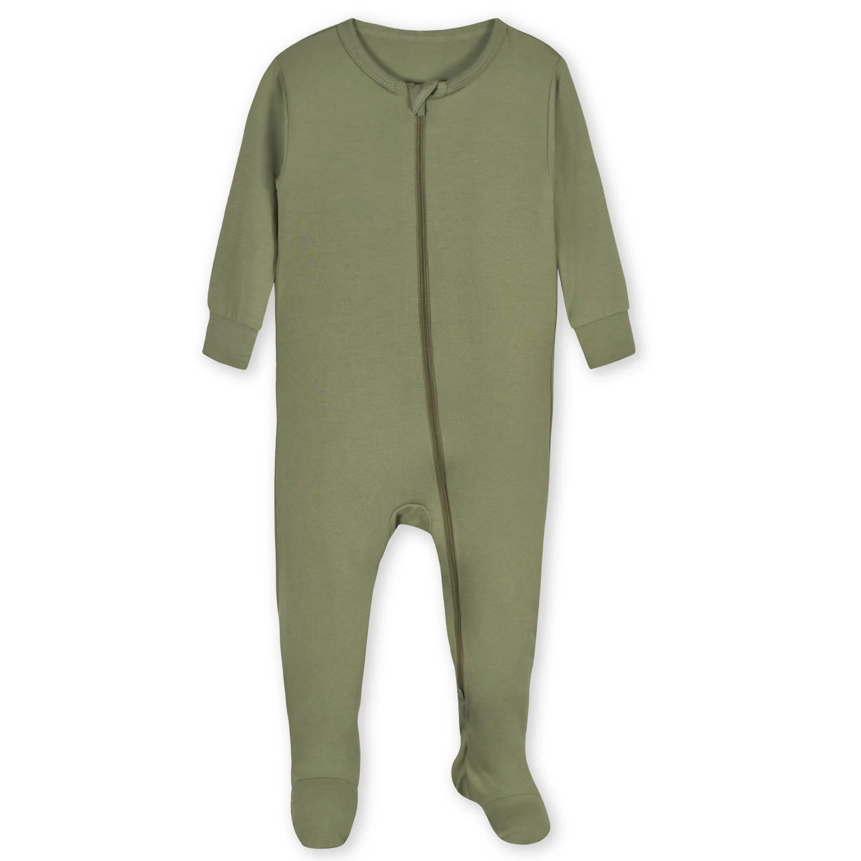 Baby & Toddler Moss Buttery Soft Viscose Made from Eucalyptus Snug Fit Footed Pajamas