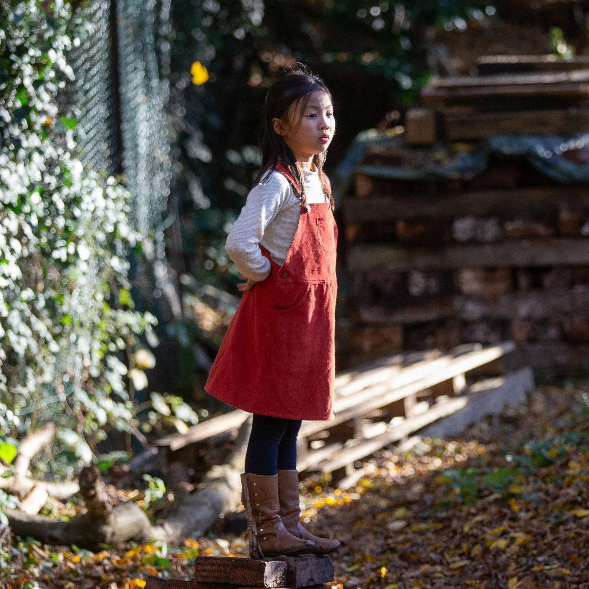 Baby and Toddler Corduroy Pinafore Dress | Red