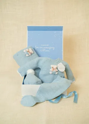 BABY BLUE Dream Four Pieces Knitted Outfit for Newborn #9405