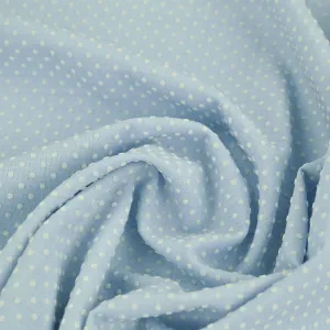 Baby Blue Polka-Dot Flock Fabric 99764