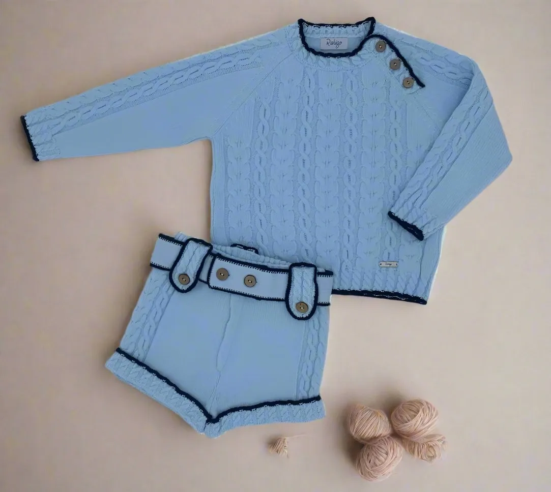 Baby Blue Sweater and Short Set