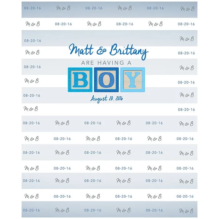 Baby Boy Announcement Custom Backdrop