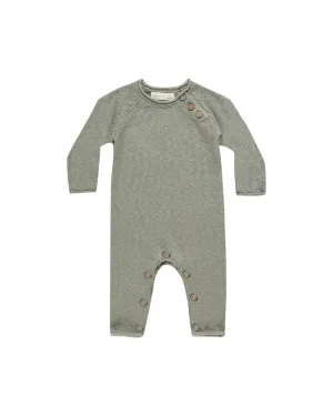 Baby Boy Jumpsuits and Rompers| Cozy Heather Knit- Basil | Quincy Mae