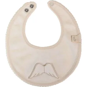 Baby Boys Beige Angel Wings Cotton Bib