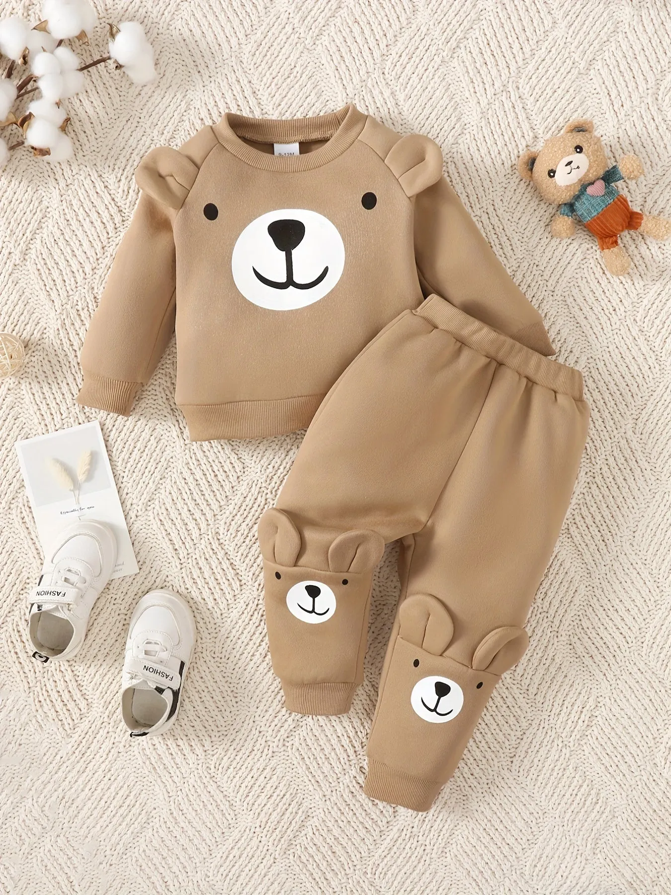 Baby Boys Cozy Bear Outfit Set for FallWinter