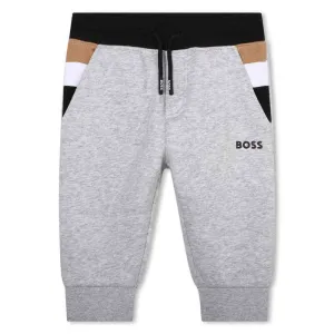 Baby Boys Grey Boss  Jogging Bottoms