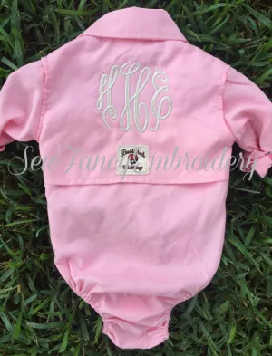 Baby Fishing Onesie Monogrammed