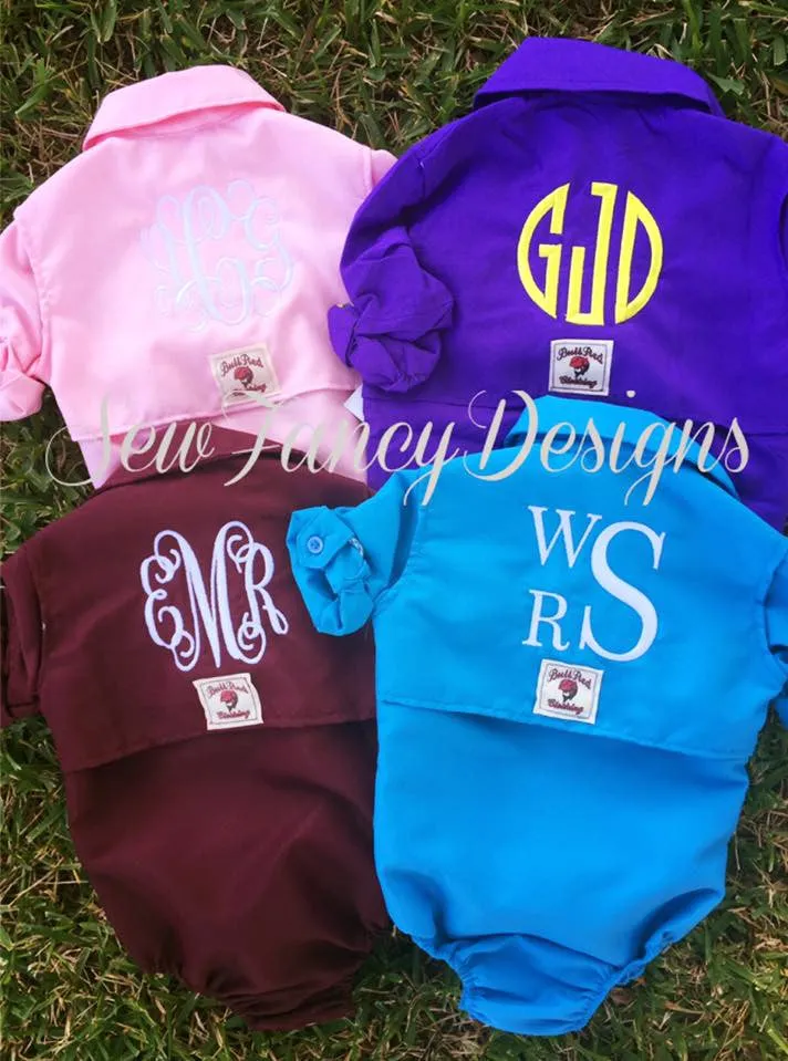 Baby Fishing Onesie Monogrammed