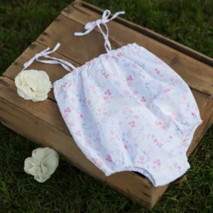 Baby Floral Print Sleeveless Strap Romper