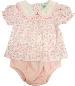 Baby Girl Easter Bunnies Diaper Set