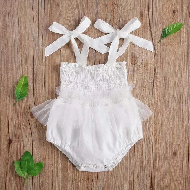 Baby Girl Pink/White One-Piece Tutu Style Swimwear