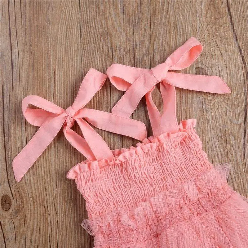 Baby Girl Pink/White One-Piece Tutu Style Swimwear