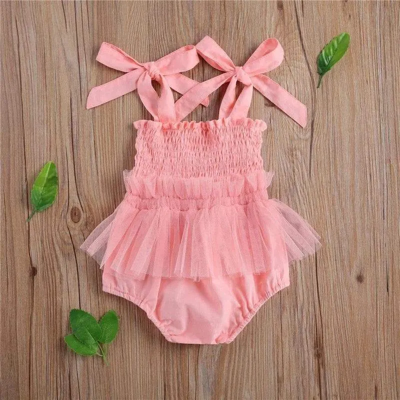 Baby Girl Pink/White One-Piece Tutu Style Swimwear