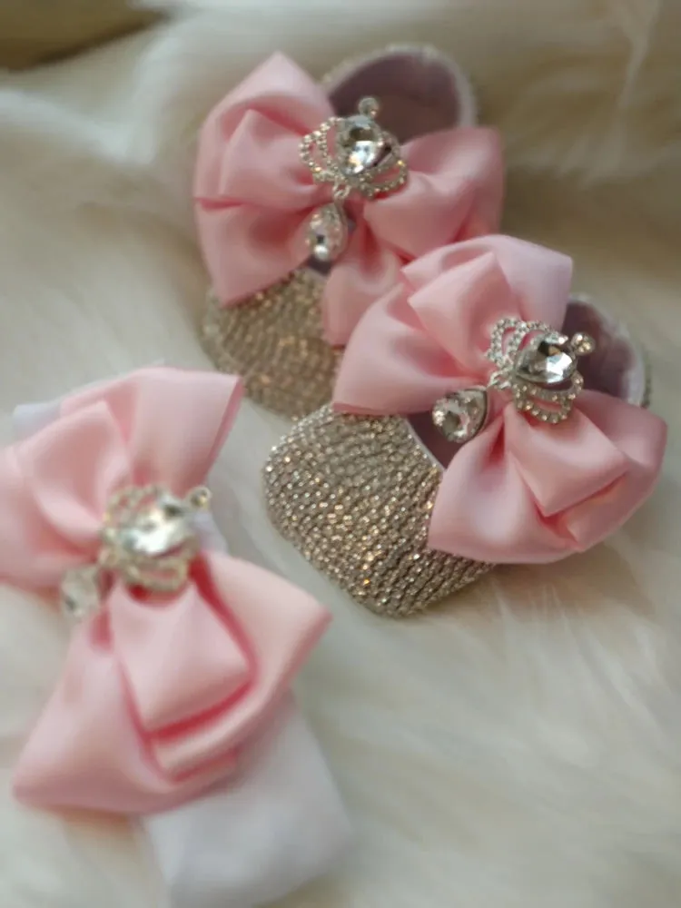 Baby Girl Princess Slippers with Decorative Rhinestones