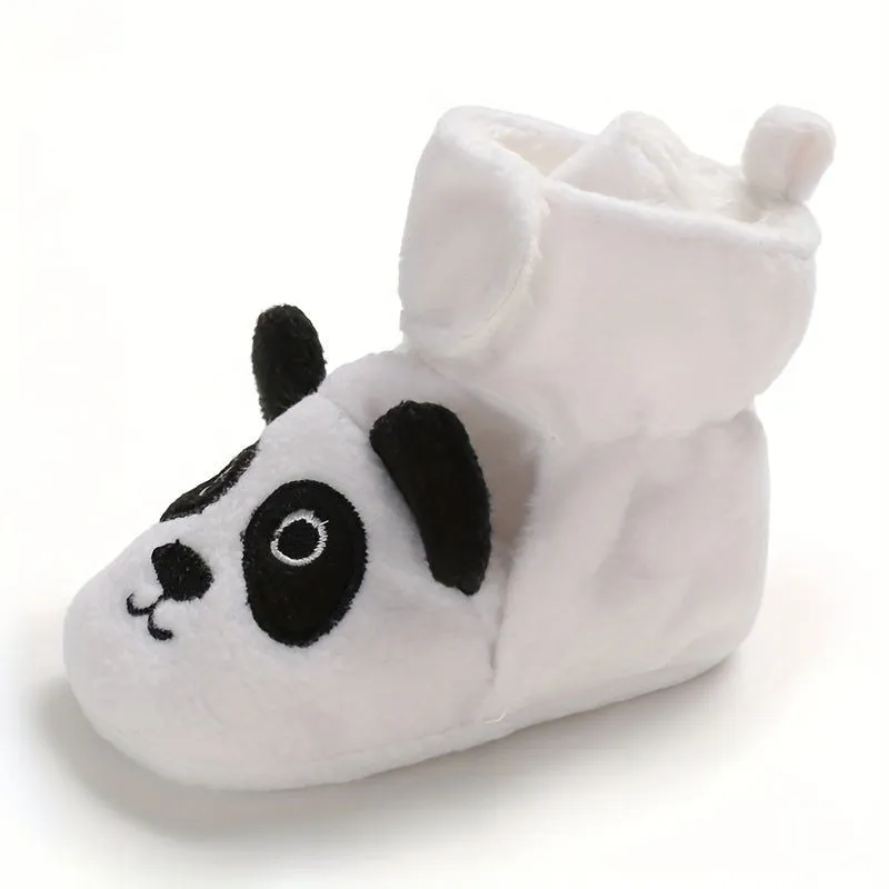 Baby Girls Cute Panda or Unicorn Non Slip Soft Warm Slip On Boots