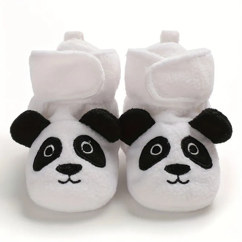 Baby Girls Cute Panda or Unicorn Non Slip Soft Warm Slip On Boots