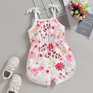 Baby Girl's Floral Spaghetti Strap Jumpsuit