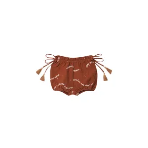 Baby Girls Gauze Bloomers with Tassels - Terracotta