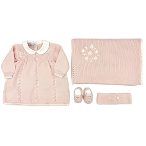 Baby girls knitted layette gift 'Fiori Rosa'