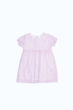 Baby Girls Lilac Gingham Checkered Dress