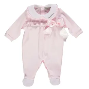 Baby Girls Pink Bow Babygrow