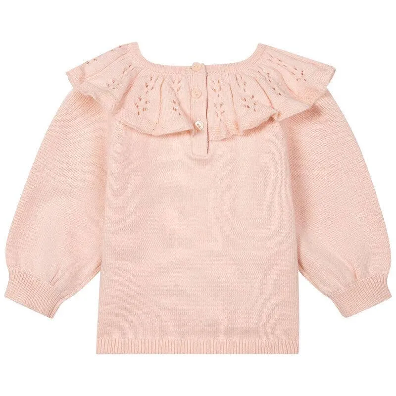 Baby Girls Pink Knitted Sweatshirt