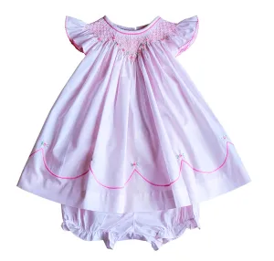 Baby Girl's "Emily and Jason" Pink Smocked Bishop Dress