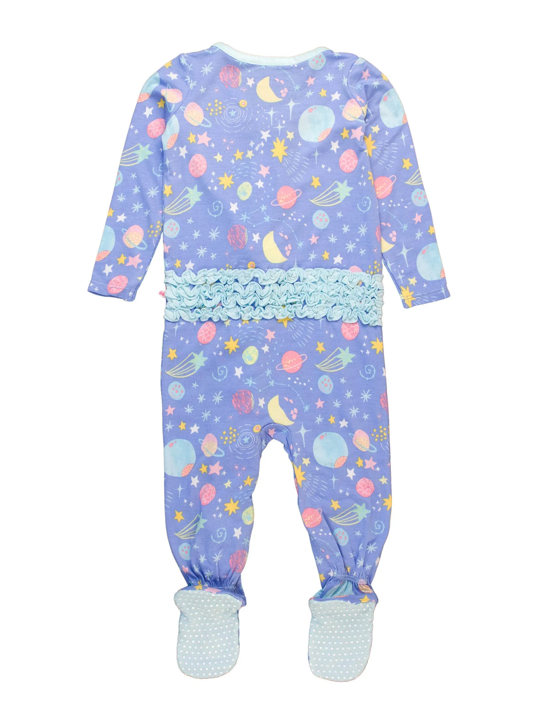 Baby Girls Starry Dreams Bamboo Viscose Footed Ruffle One Piece Pajama