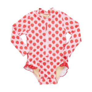 Baby Girls Swimwear| Arden Suit- Strawberries | Pink Chicken