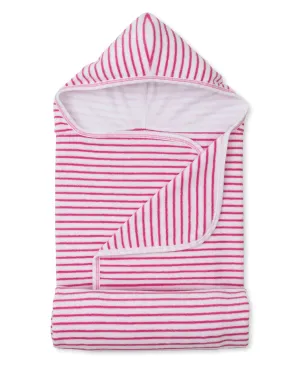 Baby Girls Terry Beach Towel with Hood - Sea Life Fun