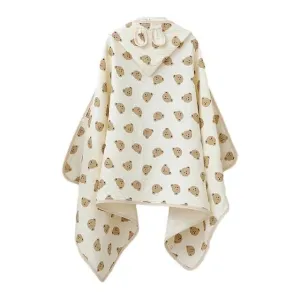 Baby Hooded Muslin Bath Towel Bears