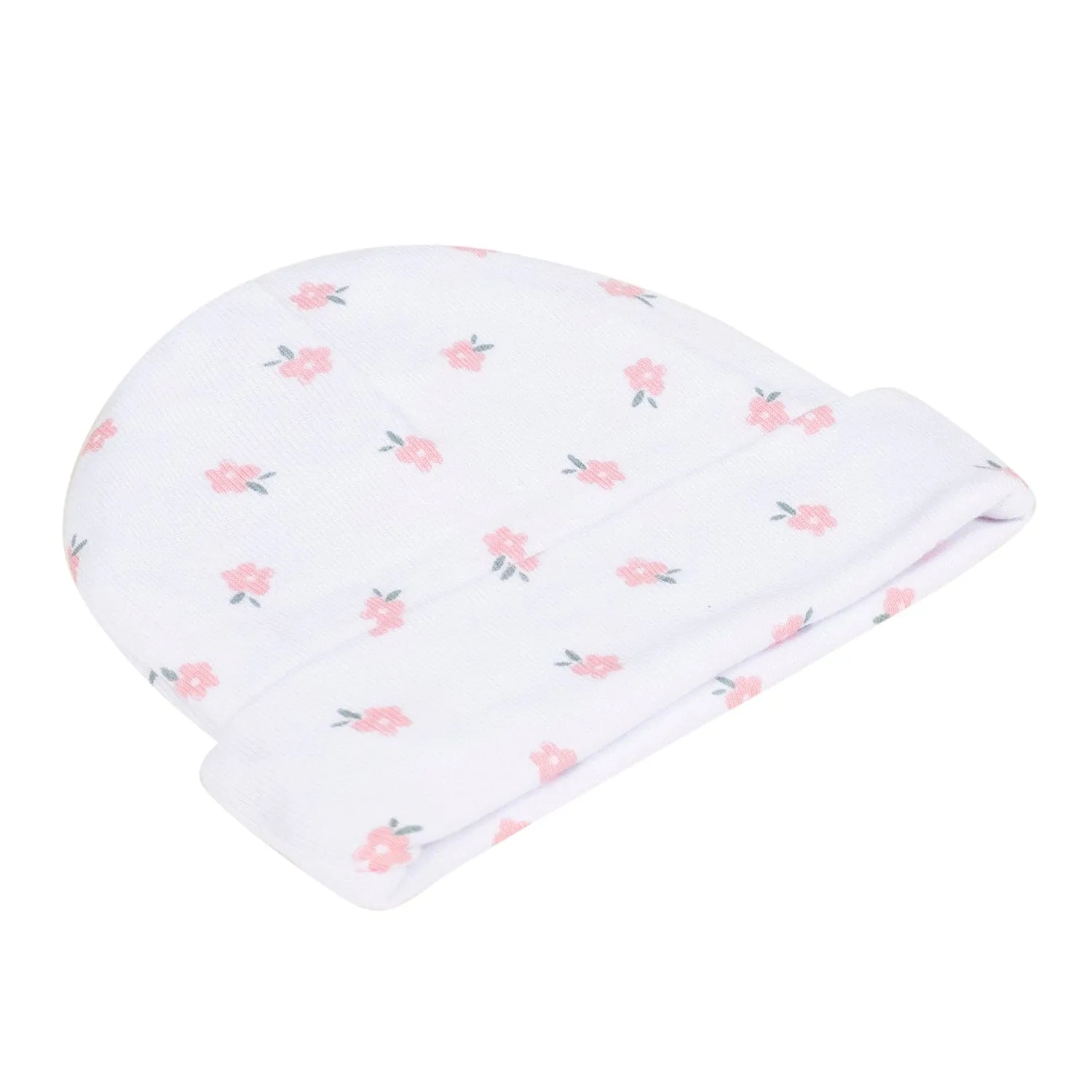 Baby Moo Floral Print Infants Ultra Soft 100% Cotton All Season Pack of 5 Caps - Pink