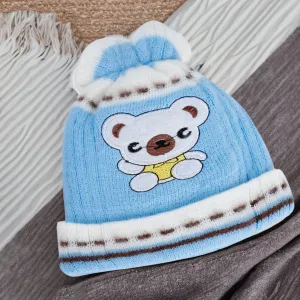 Baby Moo Koala Breathable Beanie Warm Knitted Woollen Cap - Blue