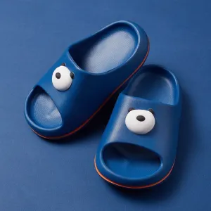 Baby Moo Panda Flip Flop Sliders - Blue