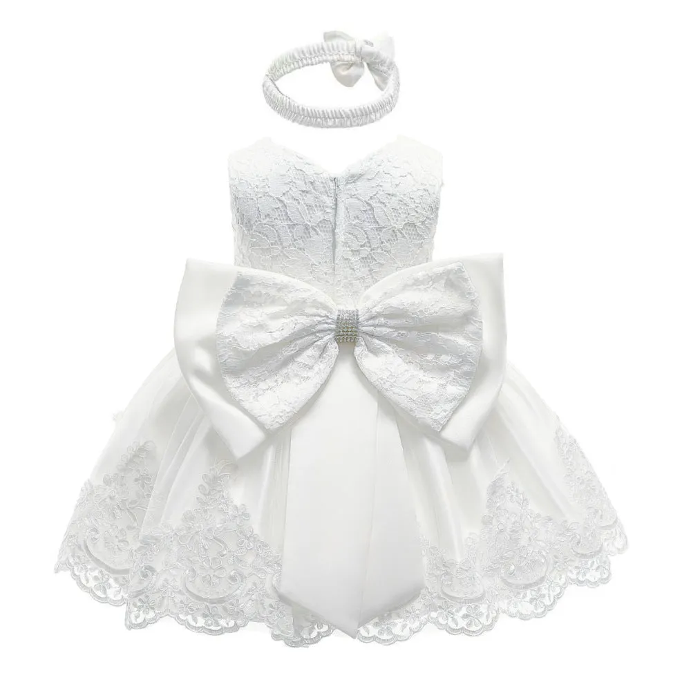 Baby Princess Dress One Year Old Celebration Dress Bow Lace Dress Baby Dresses