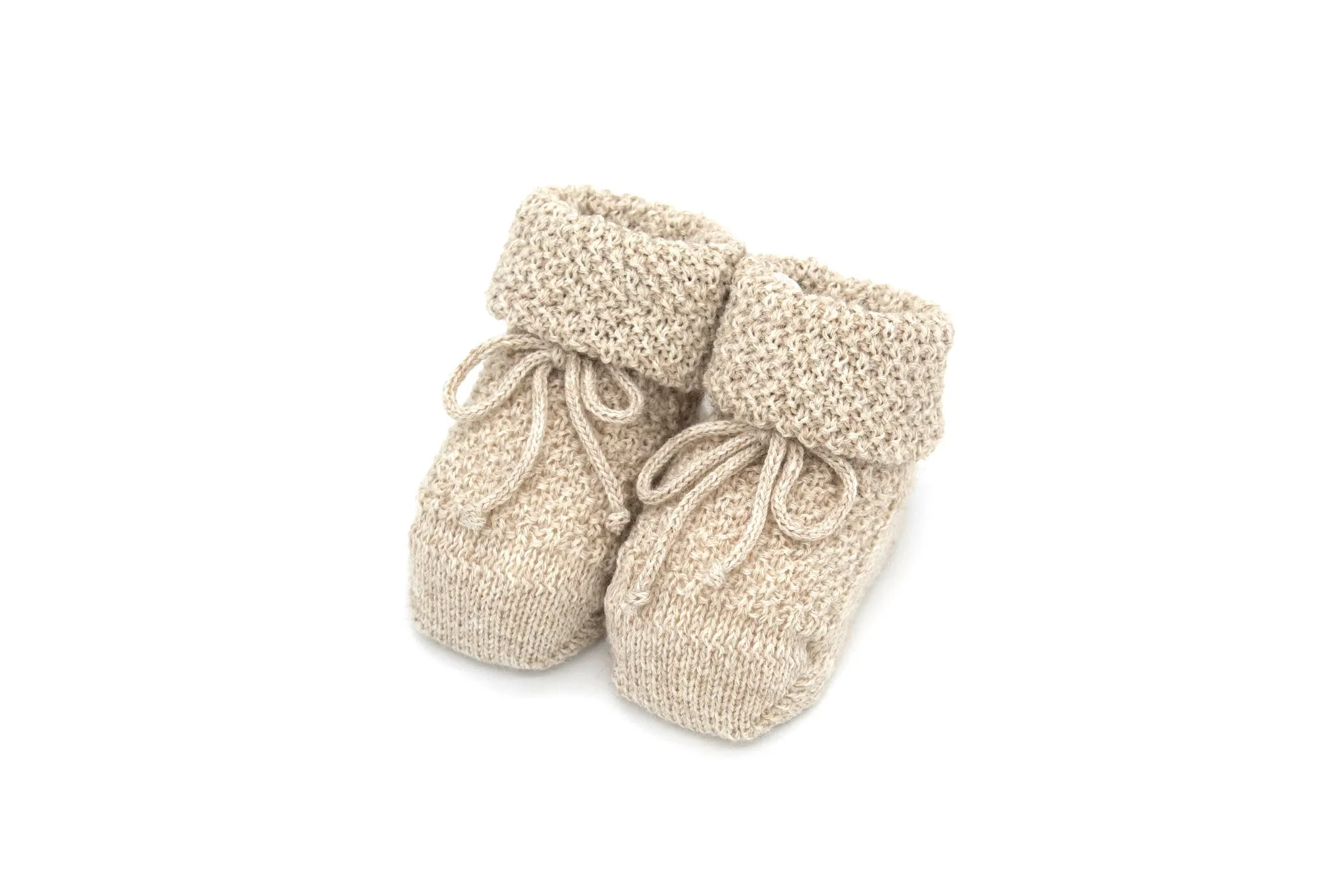 Baby Shoes in Cross Knit - Beige