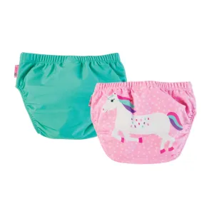 Baby-Toddler Knit Swim Diaper 2 Piece Set - Unicorn