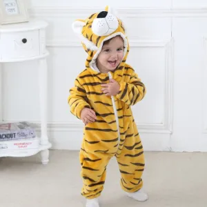 Baby Unisex Playsuit Pajamas Animal Cartoon Hooded Costume