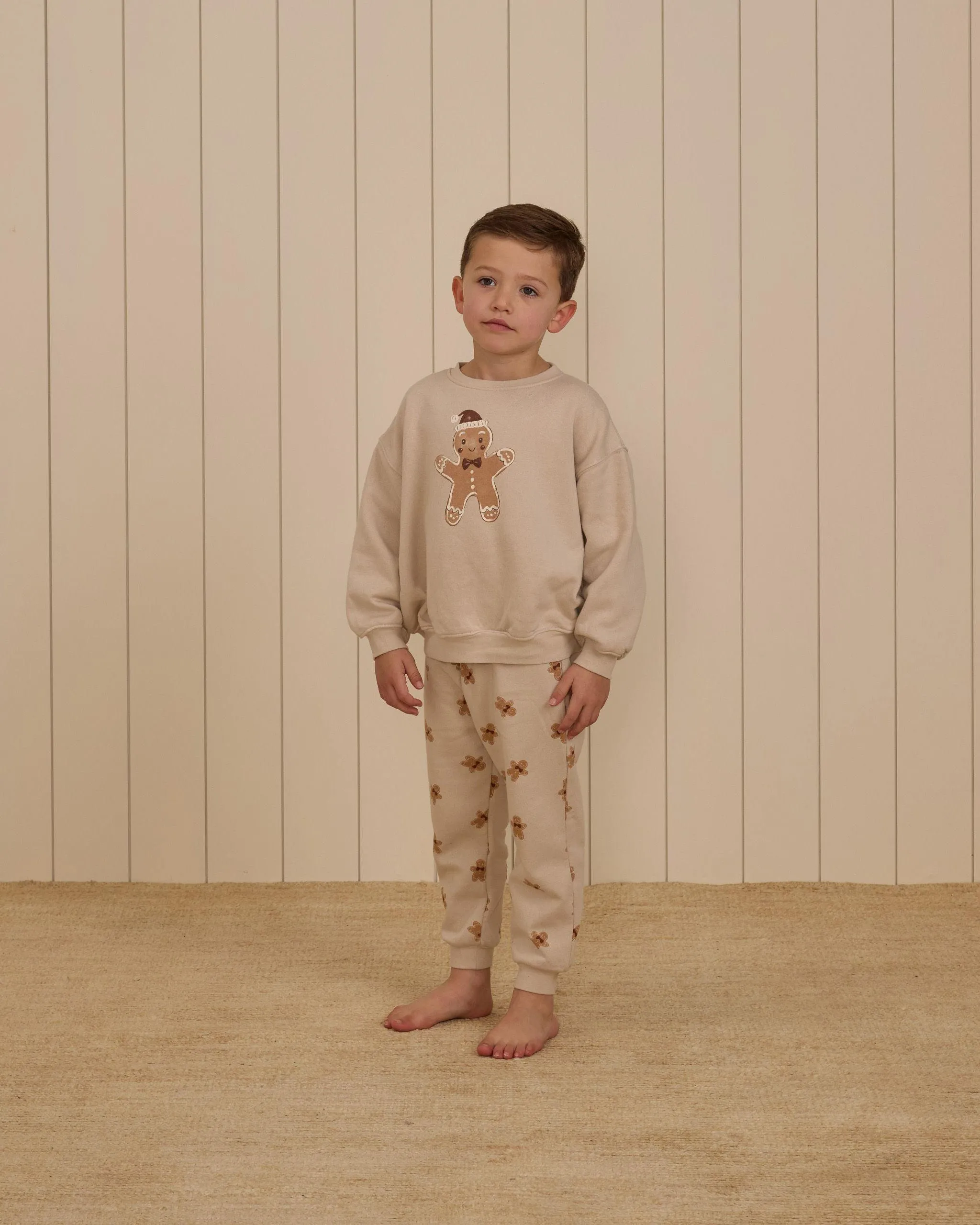 Baby Unisex Sets | 2PCS: Relaxed Sweatshirt and Jogger Set- Gingerbread | Rylee and Cru