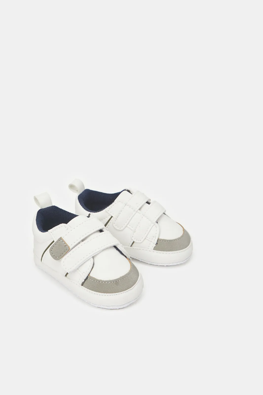 Baby White Velcro Strap Shoes